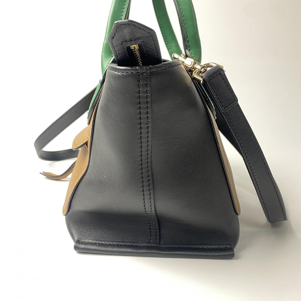 Used LongchampShoulder Bag black/Brown/Green Leather Women