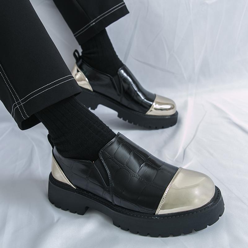 Fashion New Thick soled Leather Shoes Trendy men's British style Fashion Party Outdoor street walking Plus Size 38-46 Shoes Hot