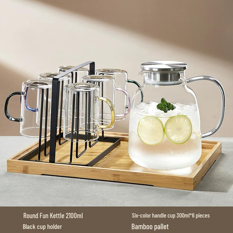 Large Capacity Heat-Resistant Borosilicate Glass Cold Water Kettle & Teapot