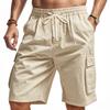 Sommer Laufshorts Herren Sportbekleidung Lässig Locker Kordelzug Taschen Einfarbig Strandshorts Mann