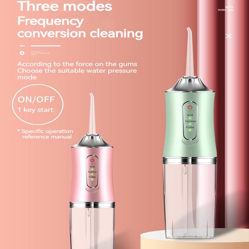 Irrigateur buccal portable, jet dentaire à eau rechargeable par USB, pointe de cure-dents, 220 ml, 3 modes, nettoyeur de dents