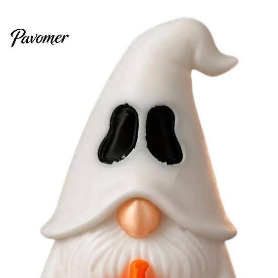 Spooky Gnome Figures Halloween Ghost Figurine, Creative Pumpkin Desk Ornament, 3D Printed Decor for Home Mini Statue Shelf Display, Funny Holiday