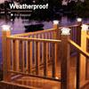 6 Pack Waterproof Solar Post Lights, Wooden PVC/Vinyl Fence Top Solar Lights, Fits 3.5x3.5 4x4 4.5x4.5 5x5, For Yard