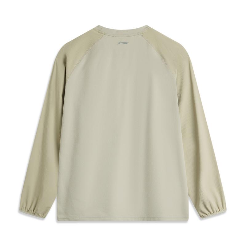 Li Ning CF Series Round Neck Loose Quick-Dry Knitted Long Sleeve T-Shirt Men Tops Lime ATLU155-1