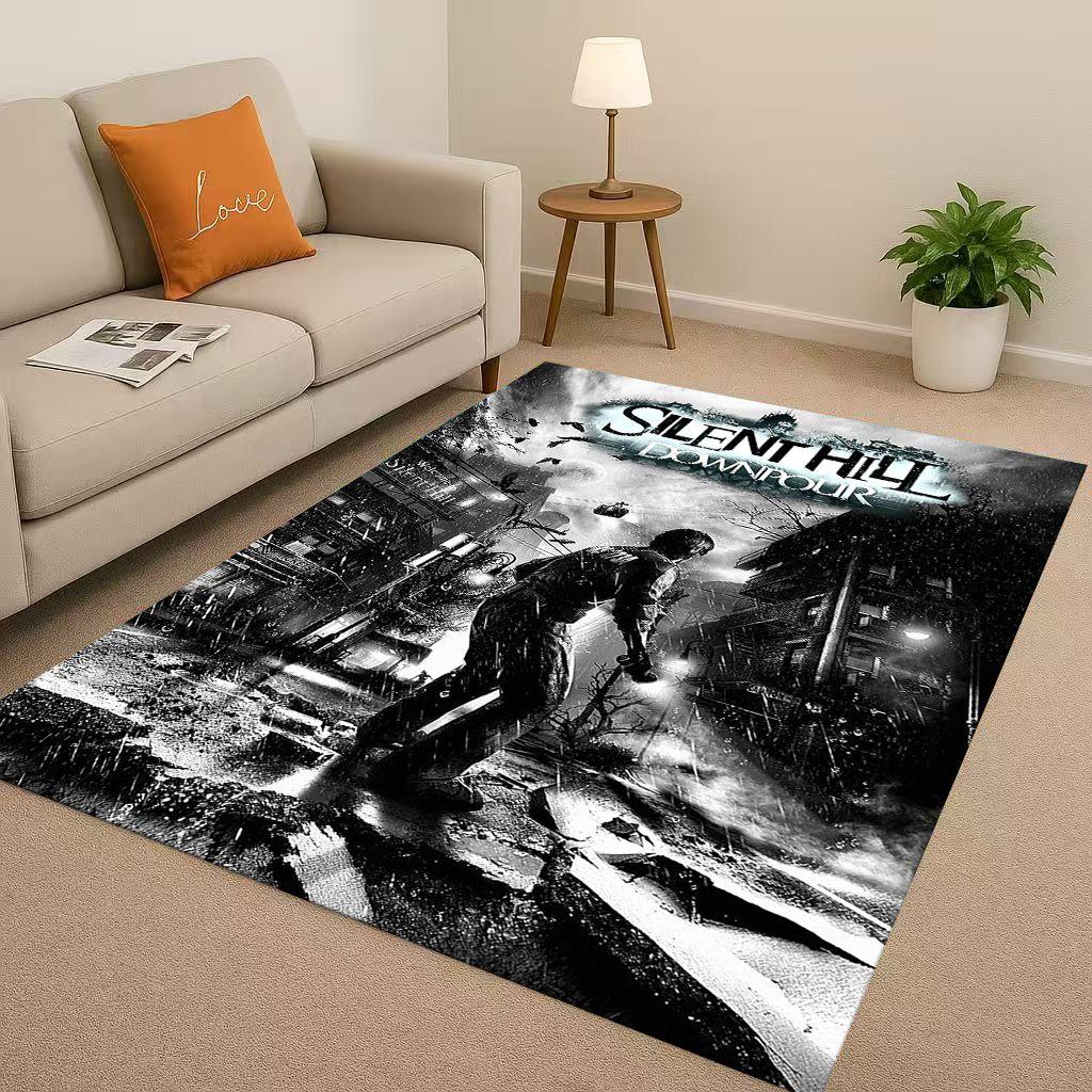 Retro Game Silent Hill Pyramid Head Horror Movie Living Room Non-Slip Area Rug Carpet for Bedroom Playroom Sofa,Home Doormat