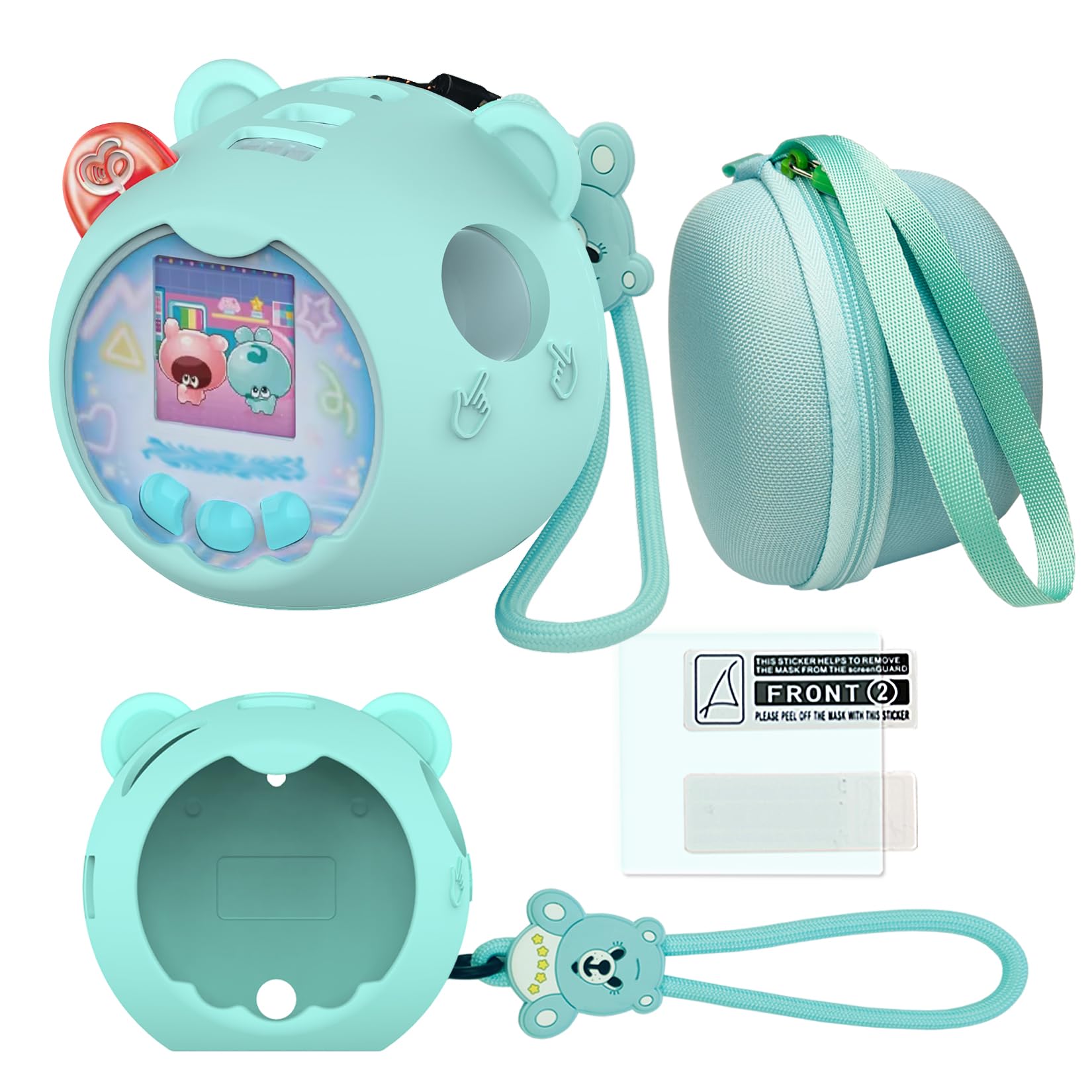 

Hard Suitcase and Silica Gel Cover for Takara Tomy Punirunzu, with Strap and Screen Protector (Brown)