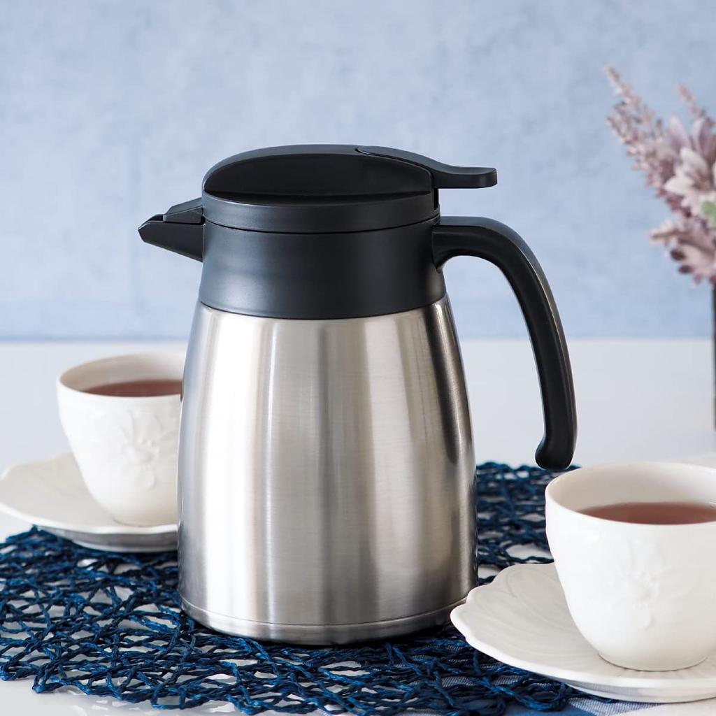 Atlas Insulated Water Pot with Pressure Relief Tabletop Stainless Steel Vacuum Easy To Silver 1.1L Valve, Ultra-Lightweight, Energy-Saving,