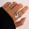 Französische Stil Unregelmäßige Ringe Für Frauen Männer Punk Mode Ausgeschnitten Geometrisch Gold Silber Farbe Fingerknöchel Ring Schmuck