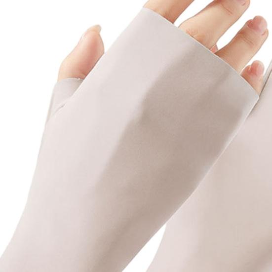 UV Protection Gloves, Ultra Thin Fingerless Sun Protection Gloves, Ice Silk Cooling Summer Gloves for Women Driving Commuting