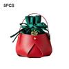 Red Green Design Christmas Gift Bags Flannel Fabric Leather Handled Bags Candy Bags  Wedding Favors