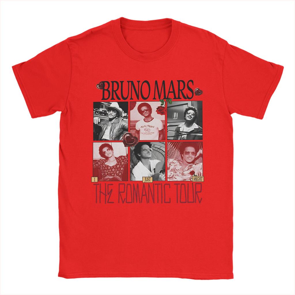 The Romantic Tour Bruno Mars 2026 TShirt Unisex Awesome Pure Cotton Tees Round Neck Short Sleeve T Shirts Summer Clothing