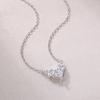 S Silver Moissanite Fashion Pendant Necklace Birthday Gift Holiday Sterling Silver Female Heart Necklace