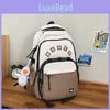 Large Capacity Vintage Retro School Backpack Waterproof Nylon Gender Neutral