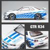 CNAUID1 JDM 1:32 Nissan Skyline GTR R34 Toy Car Model Diecast Vehicle Miniature Simulation Children Collectibles Ornaments Holiday Gifts