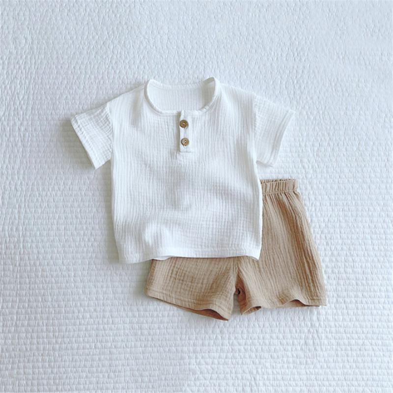 Soft Cotton Toddler Boy Clothes Casual Short Sleeve Tee + Shorts Kids Baby Clothes