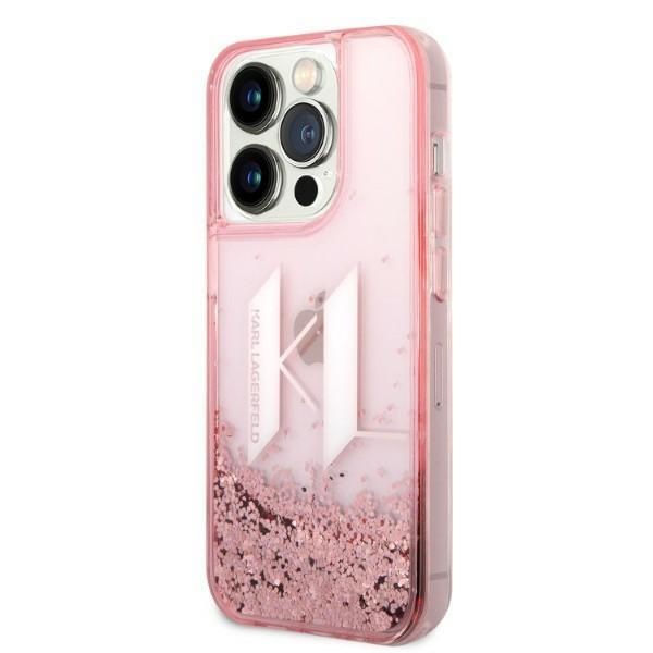 Etui Do iPhone 14 Pro Karl Lagerfeld Liquid Glitter Różowe