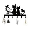 Black Cat Metal Wall Hook, Silhouette Key Holder, Decorative Animal Hook for Entryway Living Room Halloween Gift