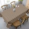 One Piece of Brown and White Checkered Pattern Printed Home Tablecloth, for Dining Table, Coffee Table and Headboard Cover.xzj