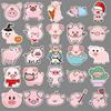 50 Pig Doodle Cartoon Cute Animal Children Creative DIY Skateboard Mobile Case Suitcase Sticker Waterproof