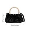 Dumpling Bag Korean PU Cloud Bag Solid Color Imitation Pearl Women Shoulder Bag Wrinkled PU Leather PU Leather Pearl Handbag