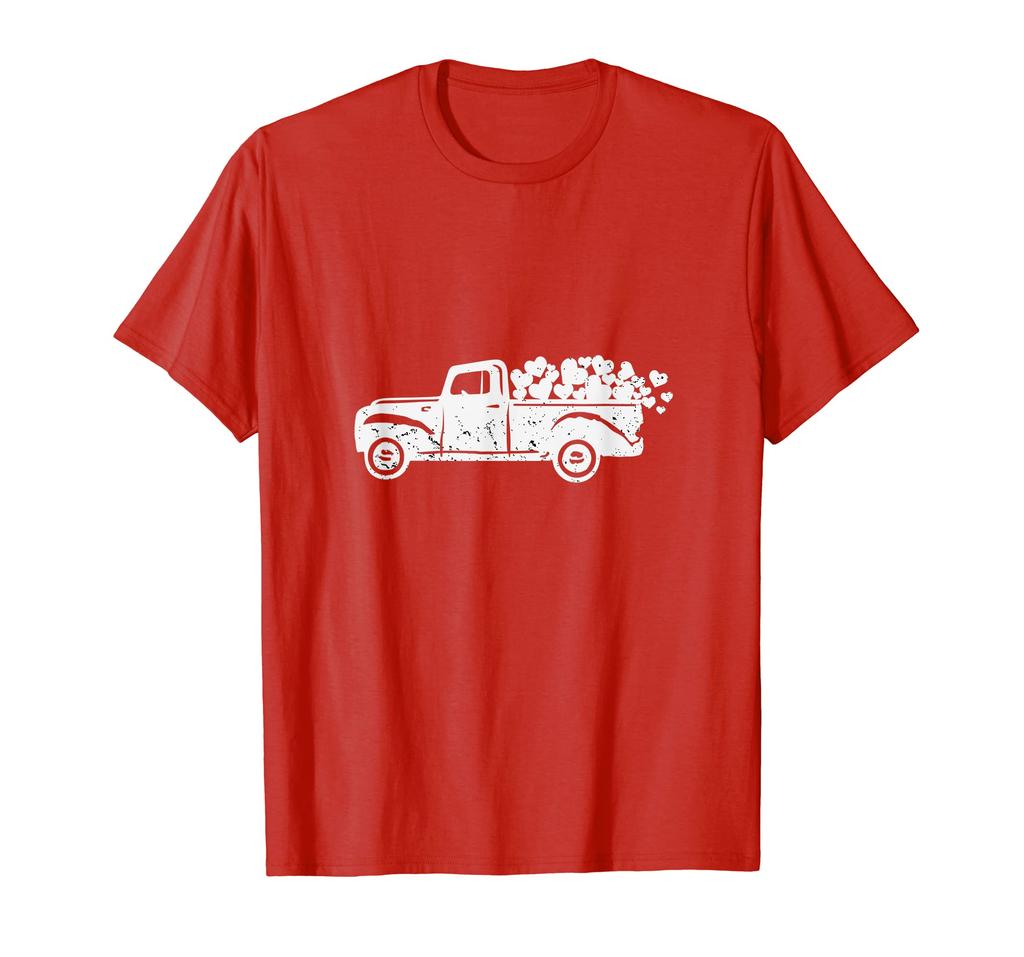 Truck Car Day Heart-Filled Valentine's T-Shirt
