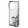Custodia per iPhone 15 Pro Max Karl Lagerfeld Glitter Liquido Trasparente