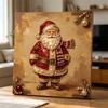 Small Framed Pearl Painting Kit Santa Claus DIY Shiny Bead Art Creative Leisure Craft Ready to Display Home Decor Holiday Gift Wall Art