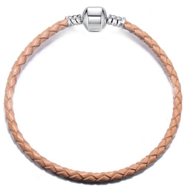 3mm Charm Fit European Couples Men and Women Children Charms Original Leather Bracelet Jewelry Women's Fashion Gift