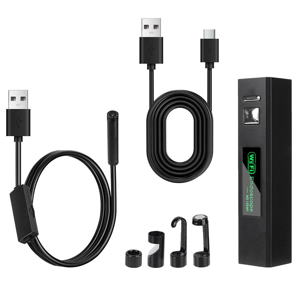 Waterproof IP68 8MM Mini Lens for IPhone Android Phones PC Industrial Wifi Endoscope Camera 1200P USB Car Inspection Borescope 5.0MP