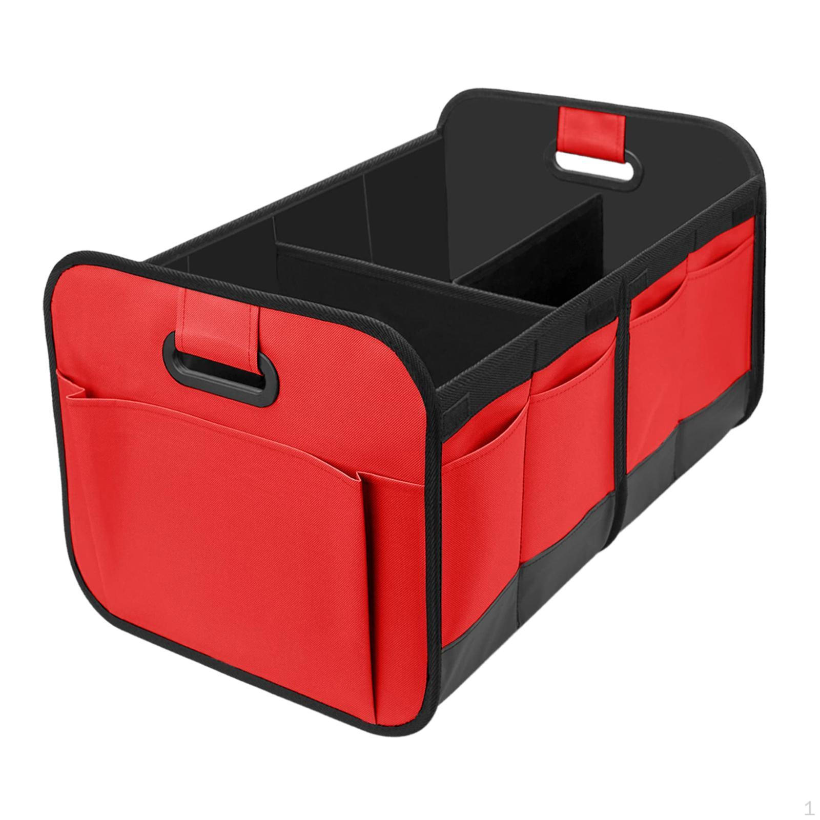 

Органайзер для багажника автомобиля, складной, для подарков, ткань Оксфорд, для хранения, для уборки, с несколькими отделениями красный