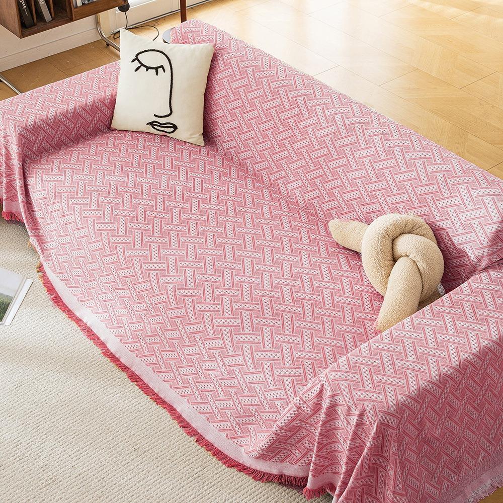 Cotton Gauze Sofa Cover Full Coverage Simple One Piece Blanket Universal All Season Couch Slipcover