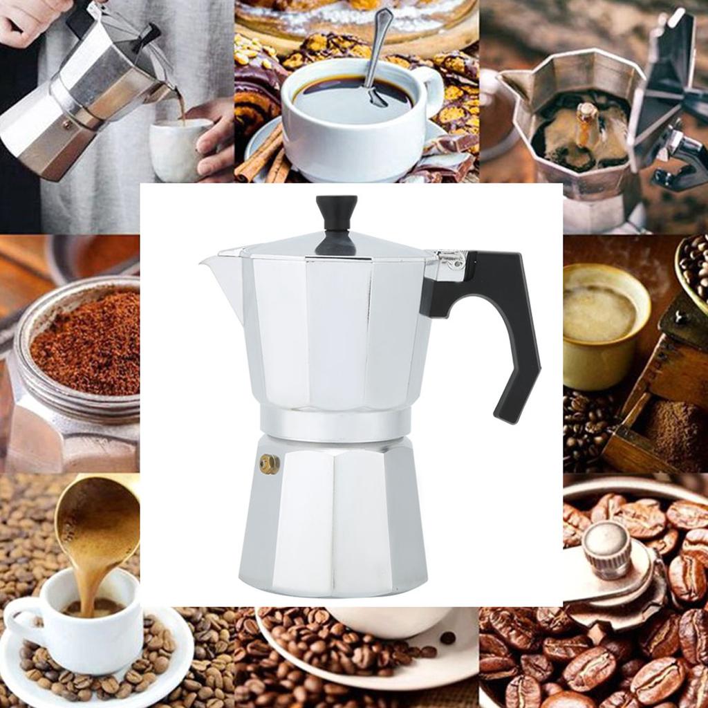 6 Cups Aluminum Moka Pot Octagonal Coffee Cup Maker Home for Espresso Coffee Appliance