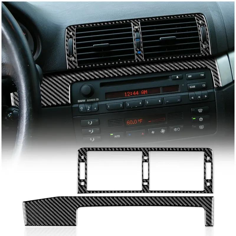 Carbon Fiber Trim for BMW E46 1998-2005, Glossy Air Vent Frame Cover Anti-Scratch Sporty Interior Upgrade