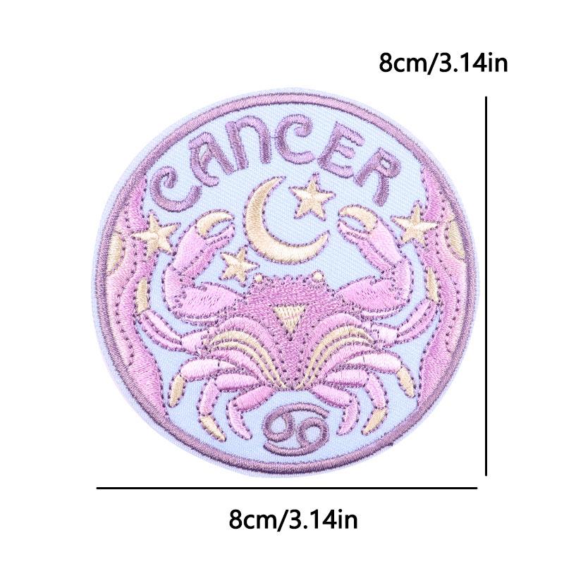 12 Zodiac Signs Embroidery Patch Iron On Patches Complete Set Horoscope Constellation Design for Jacket Backpack Daily Decor