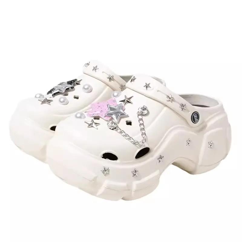 Modă Modă Farmece Saboți Papuci Femei 2024 Vară Noi Sandale de Înaltă Calitate pentru Fete Sandale de Exterior Doamnelor Papuci Sexy cu Platformă