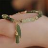 Exquisite Retro Handmade Bamboo Joint Beaded Bracelet For Women Girls  Leaves Tassel Bangles Party Charm Jewelry Gifts