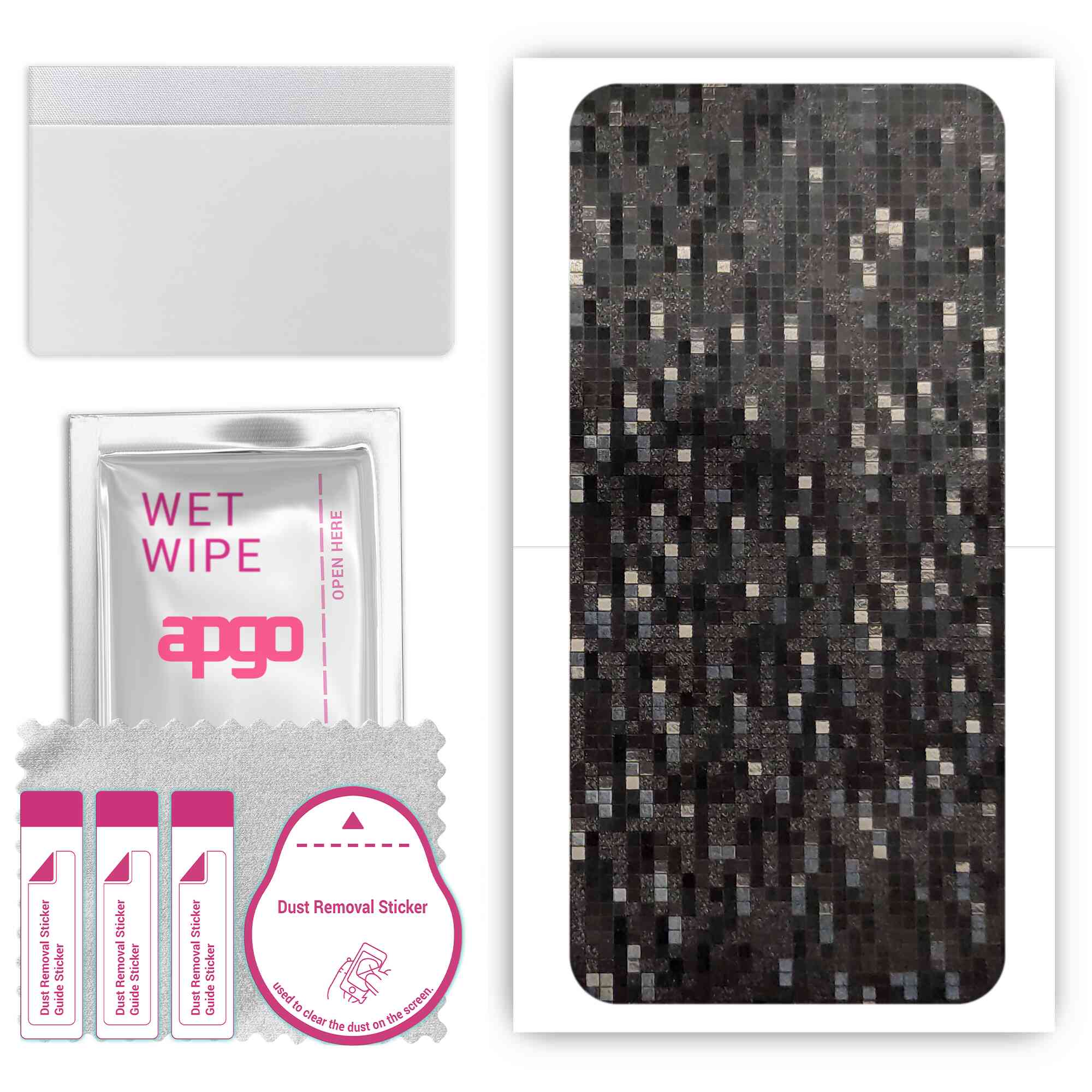 

apgo Protective Skin Sticker for the back compatible with Oppo Find X Lamborghini, Wrap Film, Foil, Vinyl - Pattern Carbon Black Pixel