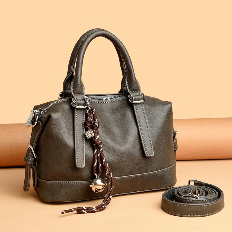 Retro Soft Leather Bag Handbag Women's High-end Sense Versatile Large-capacity Shoulder Messenger Bag
