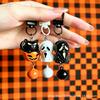 Cross-border new Halloween three-dimensional keychain funny skeleton ghost pumpkin personalized bag pendant mobile phone chain