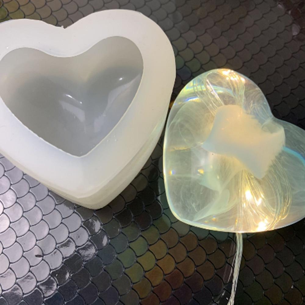 2pcs 3D Love Heart Silicone Mold Aroma Plaster Candle Mould DIY Dessert Mousse Baking Pastry Candy Moulds Cake Decoration.