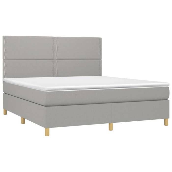 VidaXL Sommier à Lattes de Lit avec Matelas et LED, Lit Rembourré, Lit Double, Lit Adulte de Chambre à Coucher Intérieur, 3135373