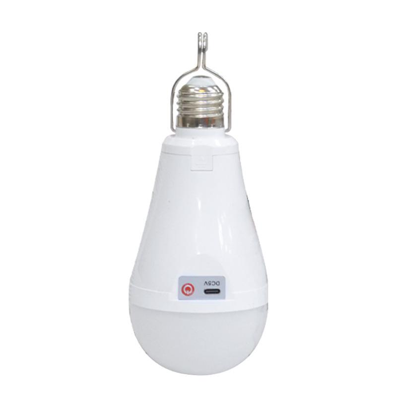 LED Emergency Bulb: Dual Battery, USB Rechargeable, Super Bright for Camping & Outdoor Night Markets