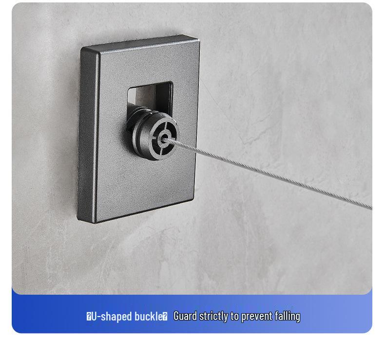 Dual-Line Retractable Indoor Clothesline, Wall-Mounted Stainless Steel, No-Drill Installation