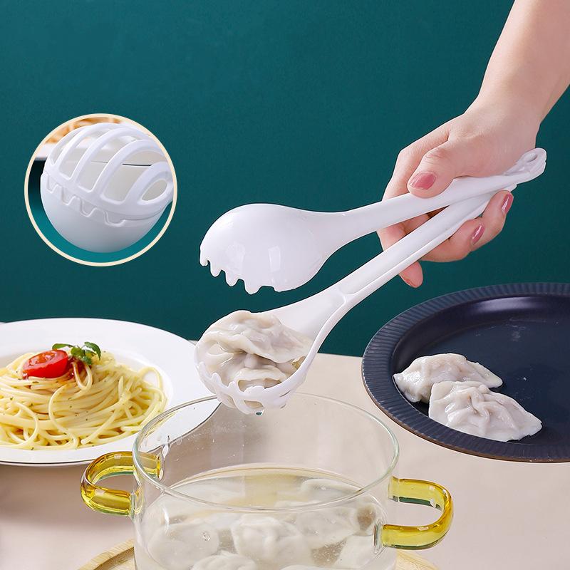 Removable Long-Handled Pasta Clips 3 in 1 Bread Food Tongs Egg Beater Cake Cream Mixer Kitchen Utensil