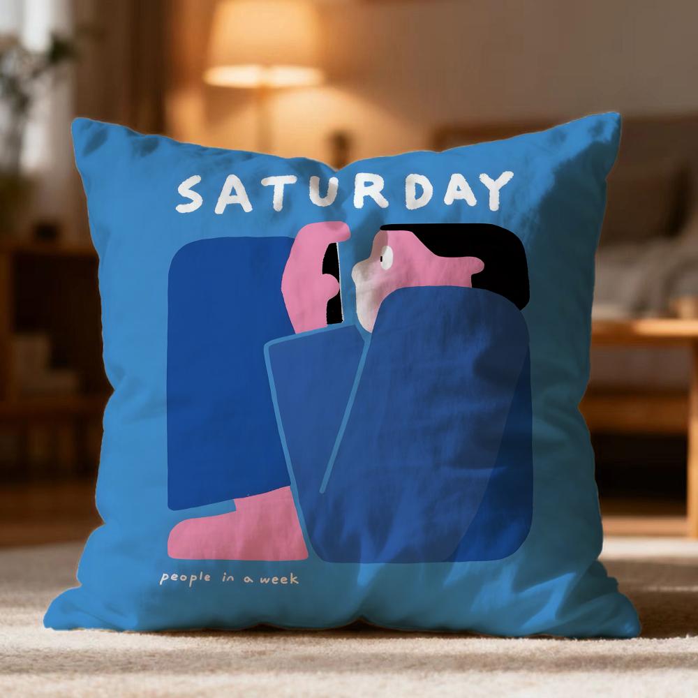 Hot People Living in a Frame Cushion Cover Soft Washable Pillow Case Multi-Scene for Couch Bed Travel Office Use