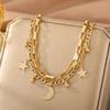 A Star-moon Square Chain Double-layer Bracelet Without Gift Box