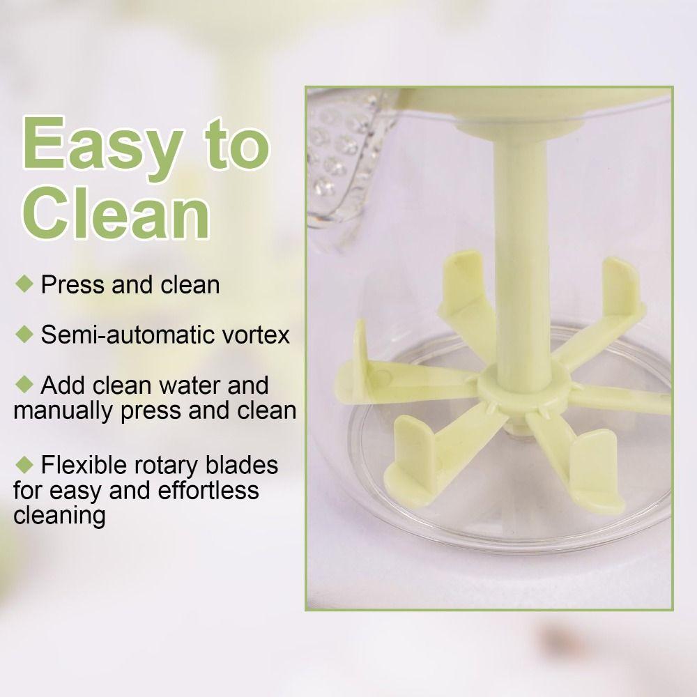 Multi-Blade Semi Automatic Whisk Push Rotary Mechanism Built-In Mesh Filter Egg Beater One-Hand Operation Ergonomic Design