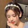 Sweet and Elegant Rose Red Faux Pearl Headband Women's Hair Accessory with Double-Layer Design, French Bridal Headpiece Suitable for Wedding 