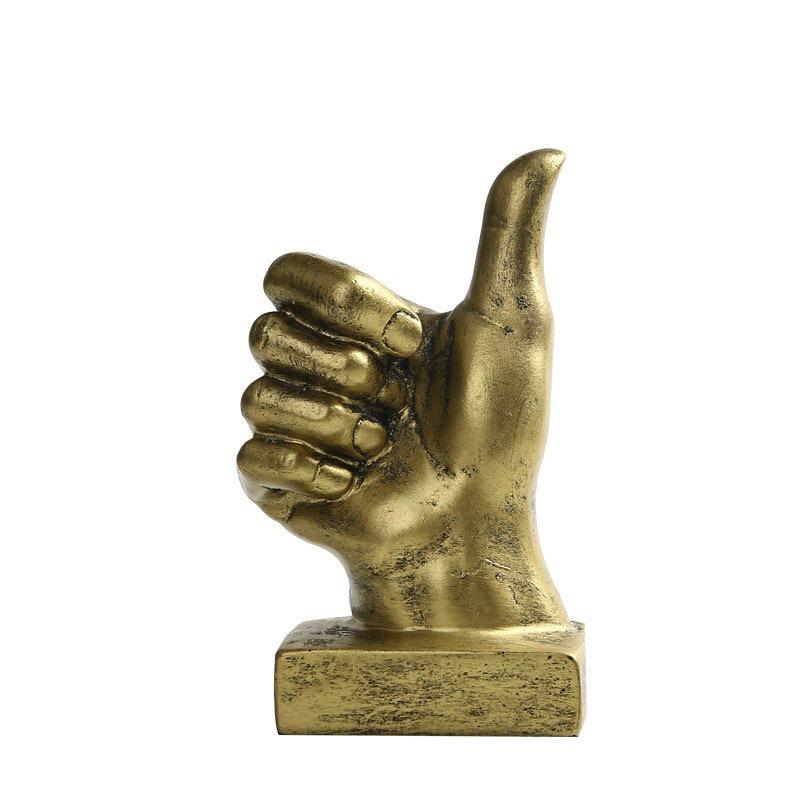 3pcs Resin Retro OK YEAH Good Gesture Hand Model Sculpture Decorative Ornament Home Decor Office Desktop Room Figurines Item
