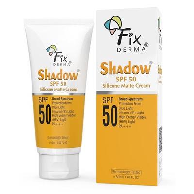 FIXDERMA Shadow Sunscreen Spf 50 Silikon Matte Creme Pa+++, Sonnenschutz für fettige Haut-Akne-Anfällig, Sonnenschutz für Frauen & Männer-50Ml